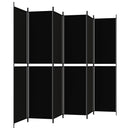 6-panels rumdeler 300x220 cm stof sort