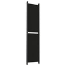 6-panels rumdeler 300x220 cm stof sort