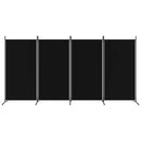 4-panels rumdeler 346x180 cm stof sort