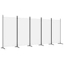 5-panels rumdeler 433x180 cm stof hvid