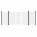 5-panels rumdeler 433x180 cm stof hvid