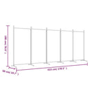 5-panels rumdeler 433x180 cm stof sort