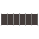 6-panels rumdeler 520x180 cm stof brun