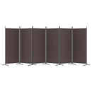 6-panels rumdeler 520x180 cm stof brun