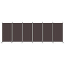 6-panels rumdeler 520x180 cm stof brun