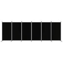 6-panels rumdeler 520x180 cm stof sort