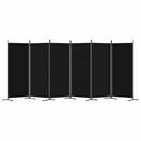 6-panels rumdeler 520x180 cm stof sort