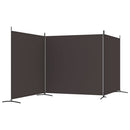 3-panels rumdeler 525x180 cm stof brun
