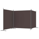 3-panels rumdeler 525x180 cm stof brun