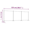 3-panels rumdeler 525x180 cm stof sort