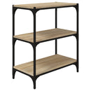 bogreol 60x33x70,5 cm konstrueret træ og stål sonoma-eg
