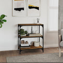 bogreol 60x33x70,5 cm konstrueret træ og stål røget egetræ