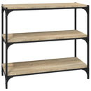 bogreol 80x33x70,5 cm konstrueret træ og stål sonoma-eg