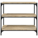 bogreol 80x33x70,5 cm konstrueret træ og stål sonoma-eg