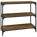 bogreol 80x33x70,5 cm konstrueret træ og stål røget egetræ