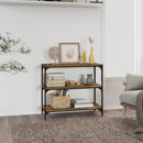 bogreol 80x33x70,5 cm konstrueret træ og stål røget egetræ