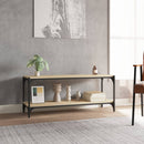 tv-bord 100x33x41 cm konstrueret træ og stål sonoma-eg