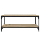 tv-bord 100x33x41 cm konstrueret træ og stål sonoma-eg