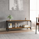 tv-bord 100x33x41 cm konstrueret træ og stål røget egetræsfarve