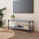 tv-bord 100x33x41 cm konstrueret træ og stål grå sonoma-eg