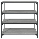 bogreol 100x33x100 cm konstrueret træ og stål grå sonoma-eg