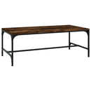 sofabord 100x50x35 cm konstrueret træ røget egetræsfarve