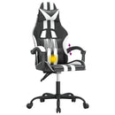 drejelig gamingstol kunstlæder sort og hvid