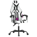 drejelig gamingstol kunstlæder hvid og sort