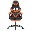 drejelig gamingstol med fodstøtte kunstlæder sort og orange