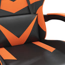 drejelig gamingstol med fodstøtte kunstlæder sort og orange