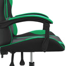 drejelig gamingstol kunstlæder sort og grøn