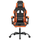 drejelig gamingstol med fodstøtte kunstlæder sort og orange