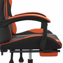 drejelig gamingstol med fodstøtte kunstlæder sort og orange