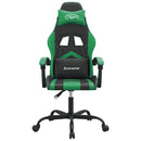 drejelig gamingstol kunstlæder sort og grøn