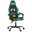 drejelig gamingstol kunstlæder sort og grøn