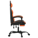 drejelig gamingstol med fodstøtte kunstlæder sort og orange