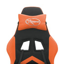 drejelig gamingstol med fodstøtte kunstlæder sort og orange