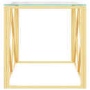 sofabord 110x45x45 cm rustfrit stål og glas