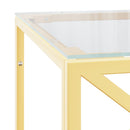 sofabord 110x45x45 cm rustfrit stål og glas