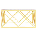 sofabord 80x80x40 cm rustfrit stål og glas