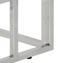 konsolbord rustfrit stål og hærdet glas sølvfarvet
