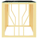 sofabord 110x45x45 cm rustfrit stål og glas guldfarvet