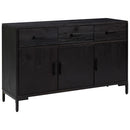 skænk 110x35x70 cm massivt fyrretræ sort