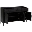 skænk 110x35x70 cm massivt fyrretræ sort