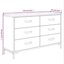 skænk 110x35x70 cm massivt fyrretræ sort