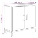 skænk 75x35x70 cm massivt fyrretræ sort