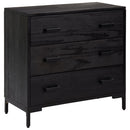 kommode 75x35x70 cm massivt fyrretræ sort