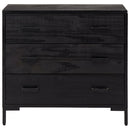 kommode 75x35x70 cm massivt fyrretræ sort