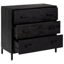 kommode 75x35x70 cm massivt fyrretræ sort