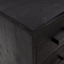 kommode 75x35x70 cm massivt fyrretræ sort
